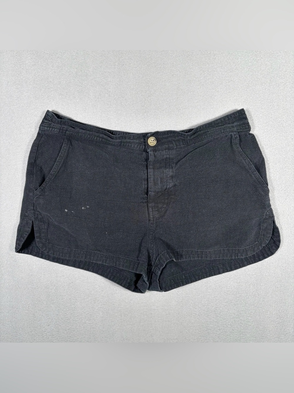 Oniell Brismark Shorts Women’s Large Black Linen Lightweight Beach 1in Inseam
